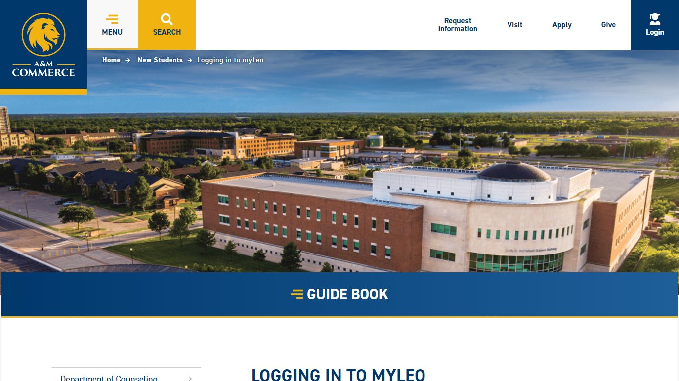 Logging in to myLeo - Texas A&M University-Commerce